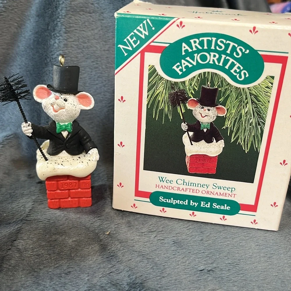 VINTAGE HALLMARK CHRISTMAS ORNAMENTS 1988 & 1987  in box